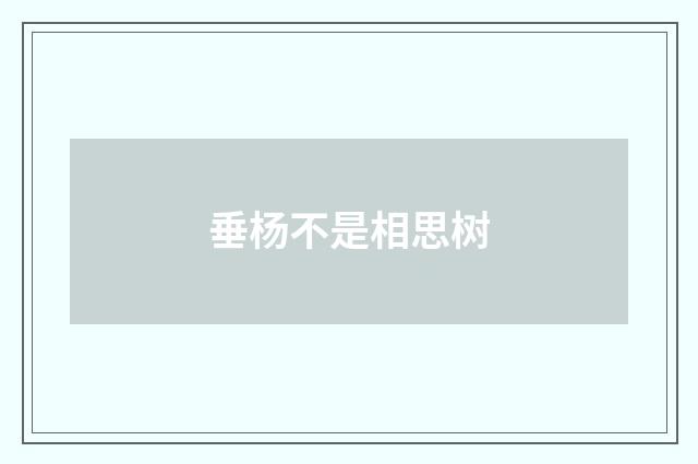 垂杨不是相思树