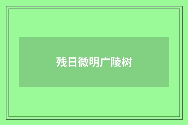 残日微明广陵树