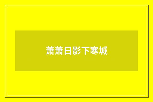 萧萧日影下寒城