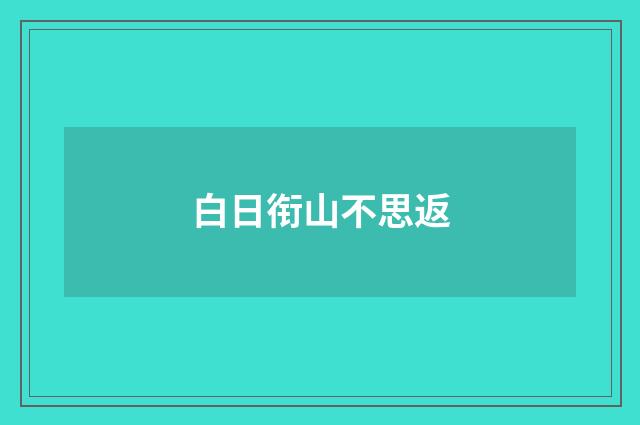 白日衔山不思返