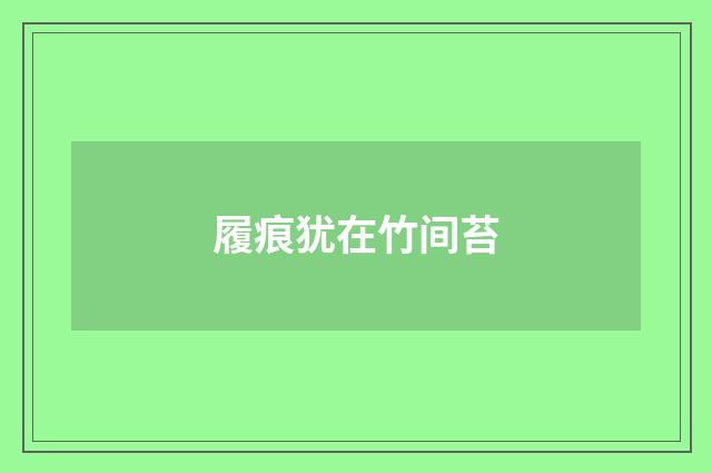 履痕犹在竹间苔
