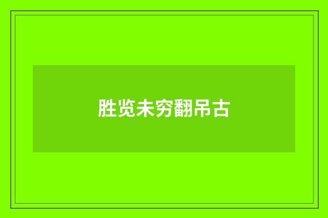 胜览未穷翻吊古
