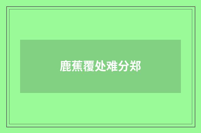 鹿蕉覆处难分郑