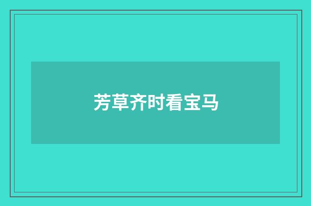 芳草齐时看宝马