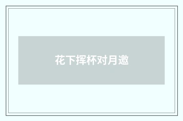 花下挥杯对月邀
