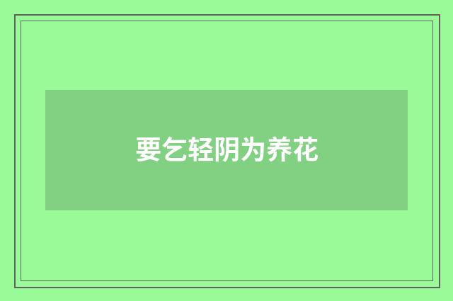 要乞轻阴为养花