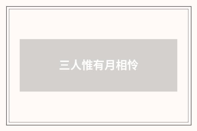 三人惟有月相怜