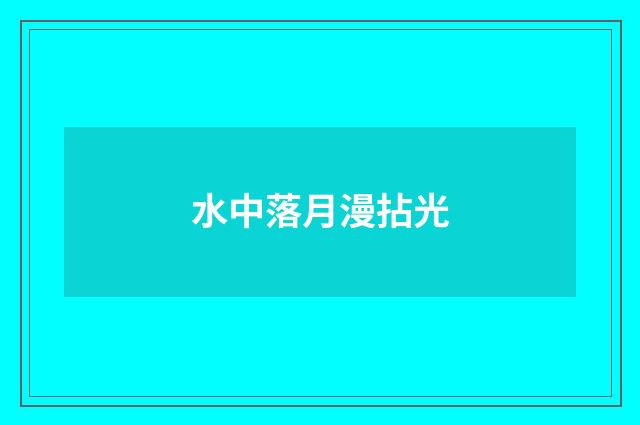水中落月漫拈光
