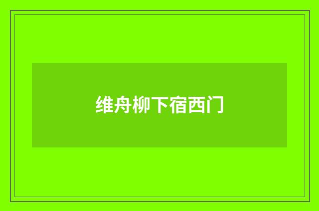 维舟柳下宿西门