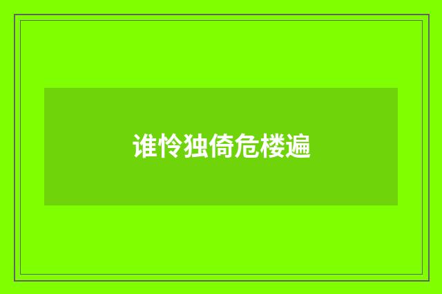 谁怜独倚危楼遍