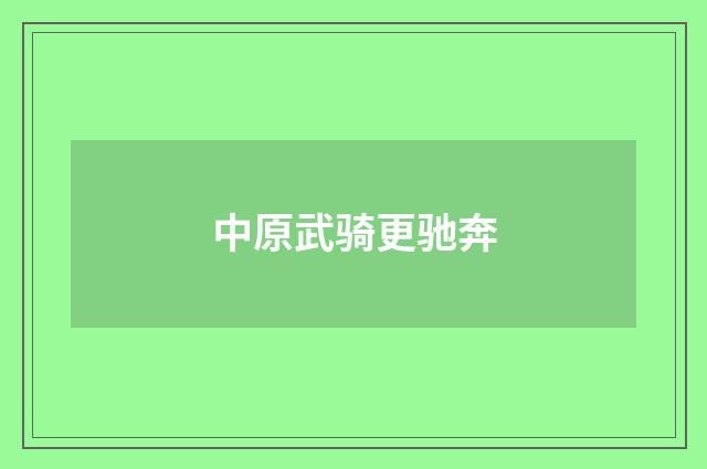 中原武骑更驰奔