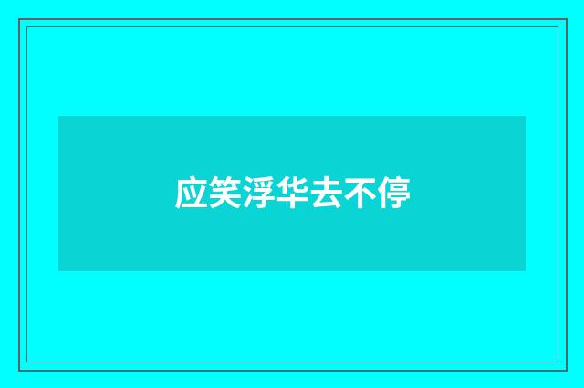 应笑浮华去不停
