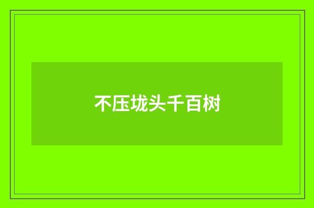 不压垅头千百树