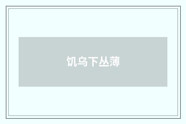 饥乌下丛薄