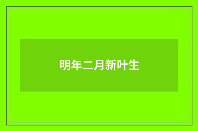 明年二月新叶生