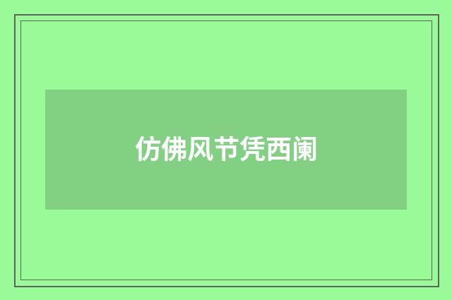 仿佛风节凭西阑
