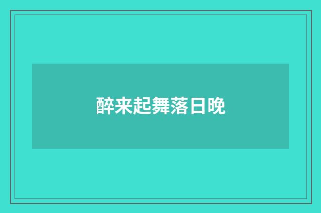 醉来起舞落日晚