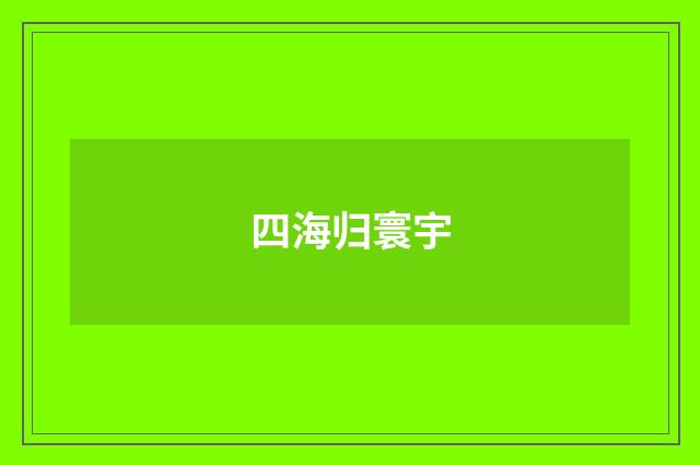 四海归寰宇
