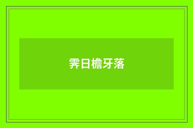 霁日檐牙落