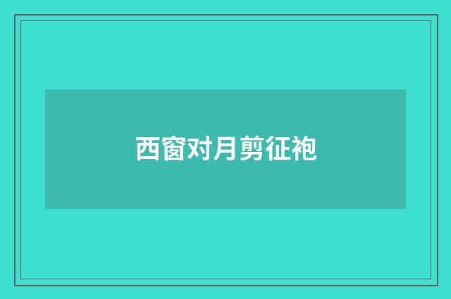 西窗对月剪征袍