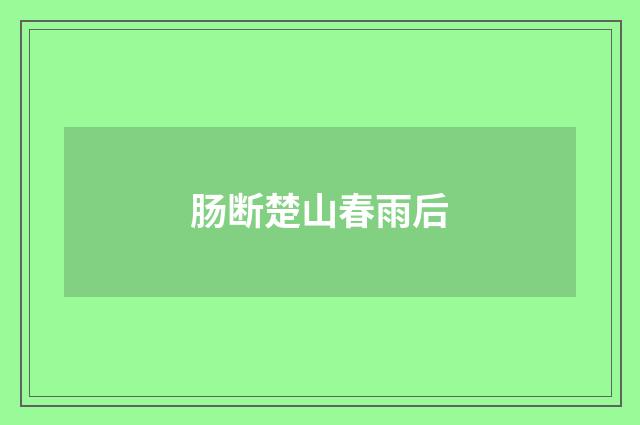 肠断楚山春雨后