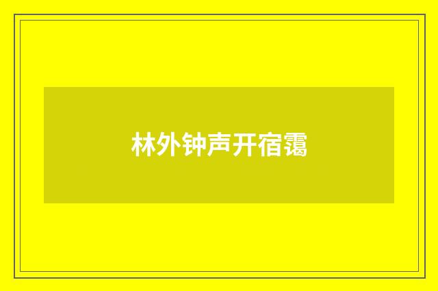 林外钟声开宿霭