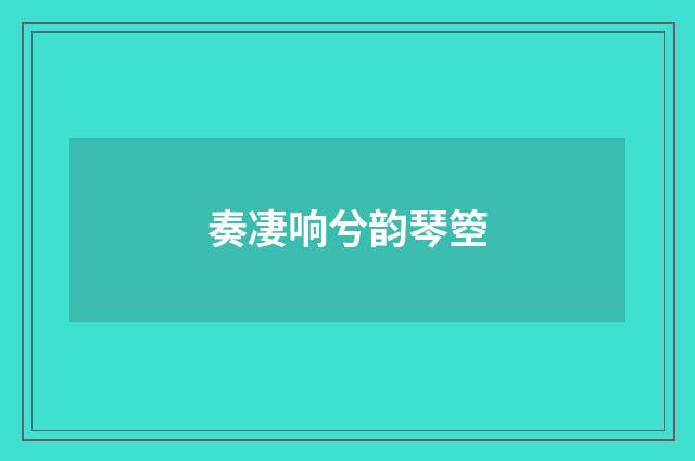 奏凄响兮韵琴箜