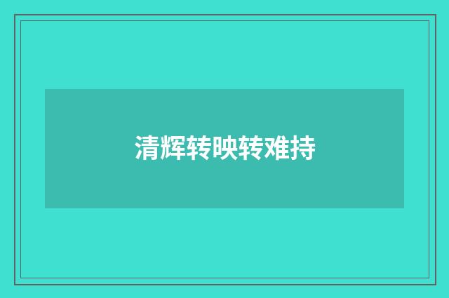 清辉转映转难持