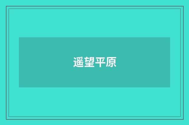 遥望平原