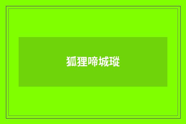 狐狸啼城瑽