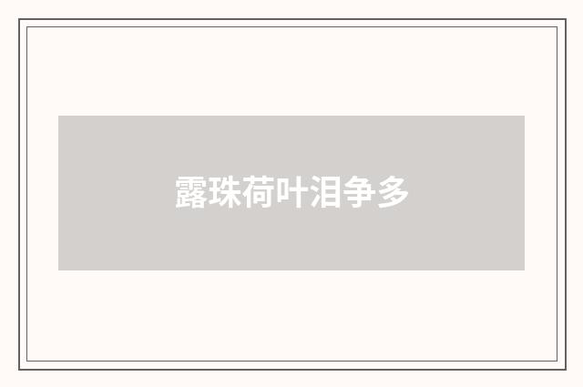 露珠荷叶泪争多