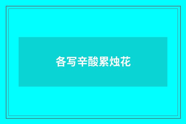 各写辛酸累烛花
