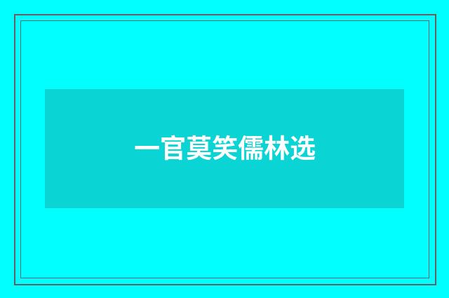 一官莫笑儒林选