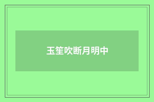 玉笙吹断月明中