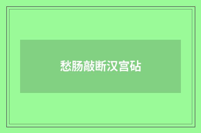 愁肠敲断汉宫砧
