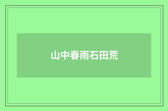 山中春雨石田荒