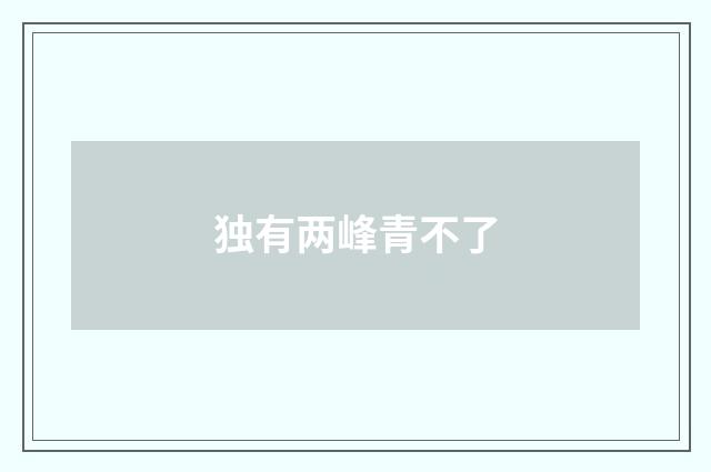 独有两峰青不了