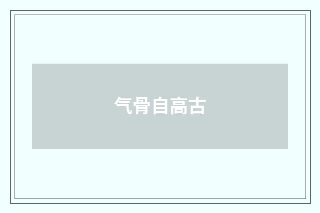 气骨自高古