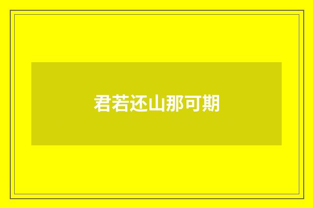君若还山那可期
