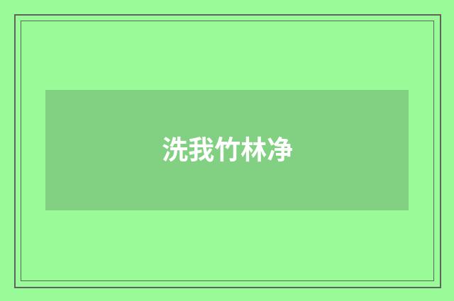 洗我竹林净