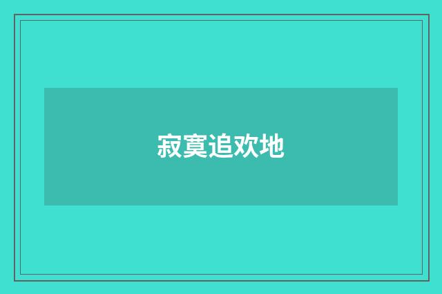 寂寞追欢地