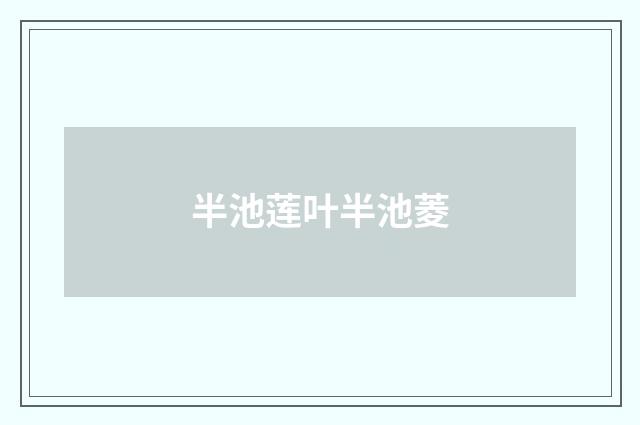半池莲叶半池菱