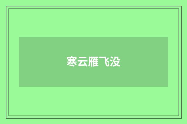 寒云雁飞没