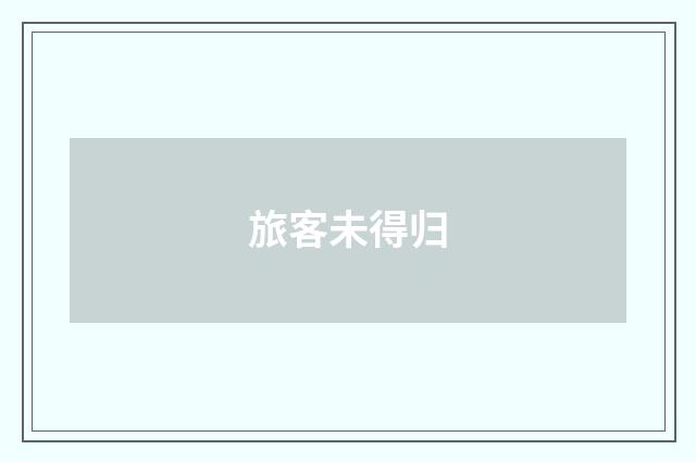 旅客未得归
