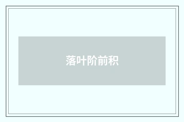 落叶阶前积