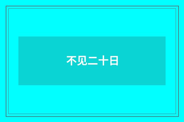 不见二十日