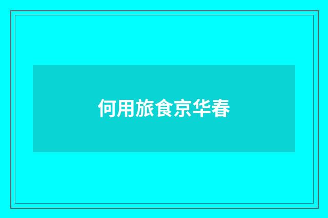何用旅食京华春