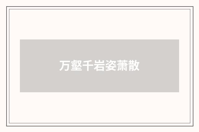 万壑千岩姿萧散