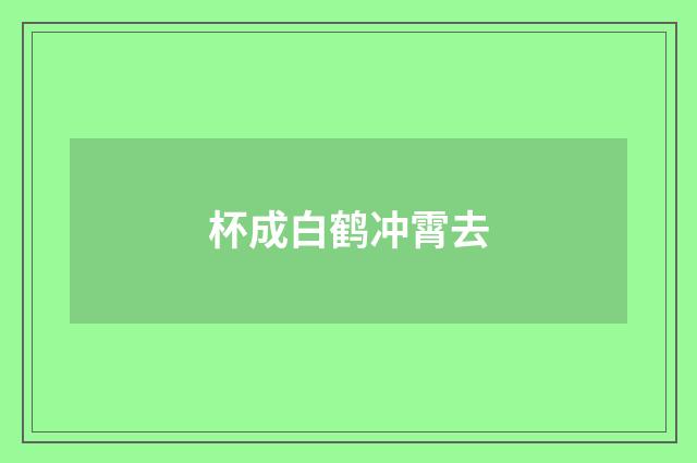 杯成白鹤冲霄去