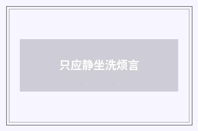 只应静坐洗烦言